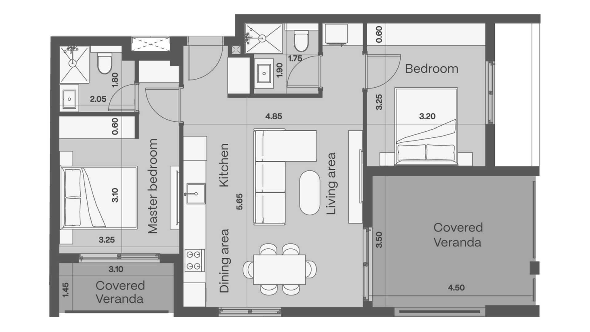 2 dormitorios Apartamento en CIVIS ONE Limassol, Chipre No. 57852