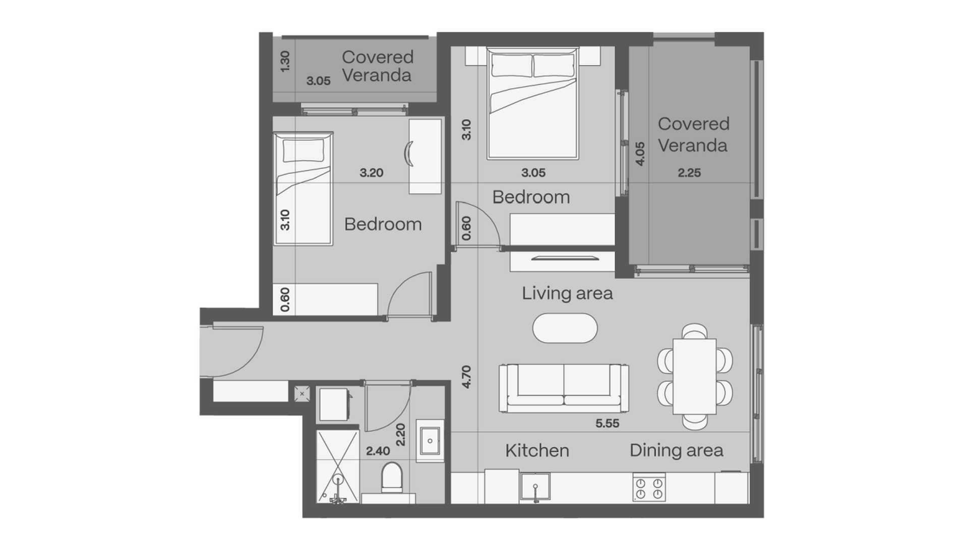 2 dormitorios Apartamento en CIVIS ONE Limassol, Chipre No. 57848