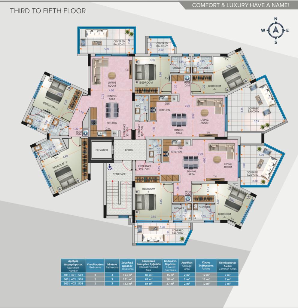 Квартира с 2 спальнями в Ларнака, Кипр № 23307