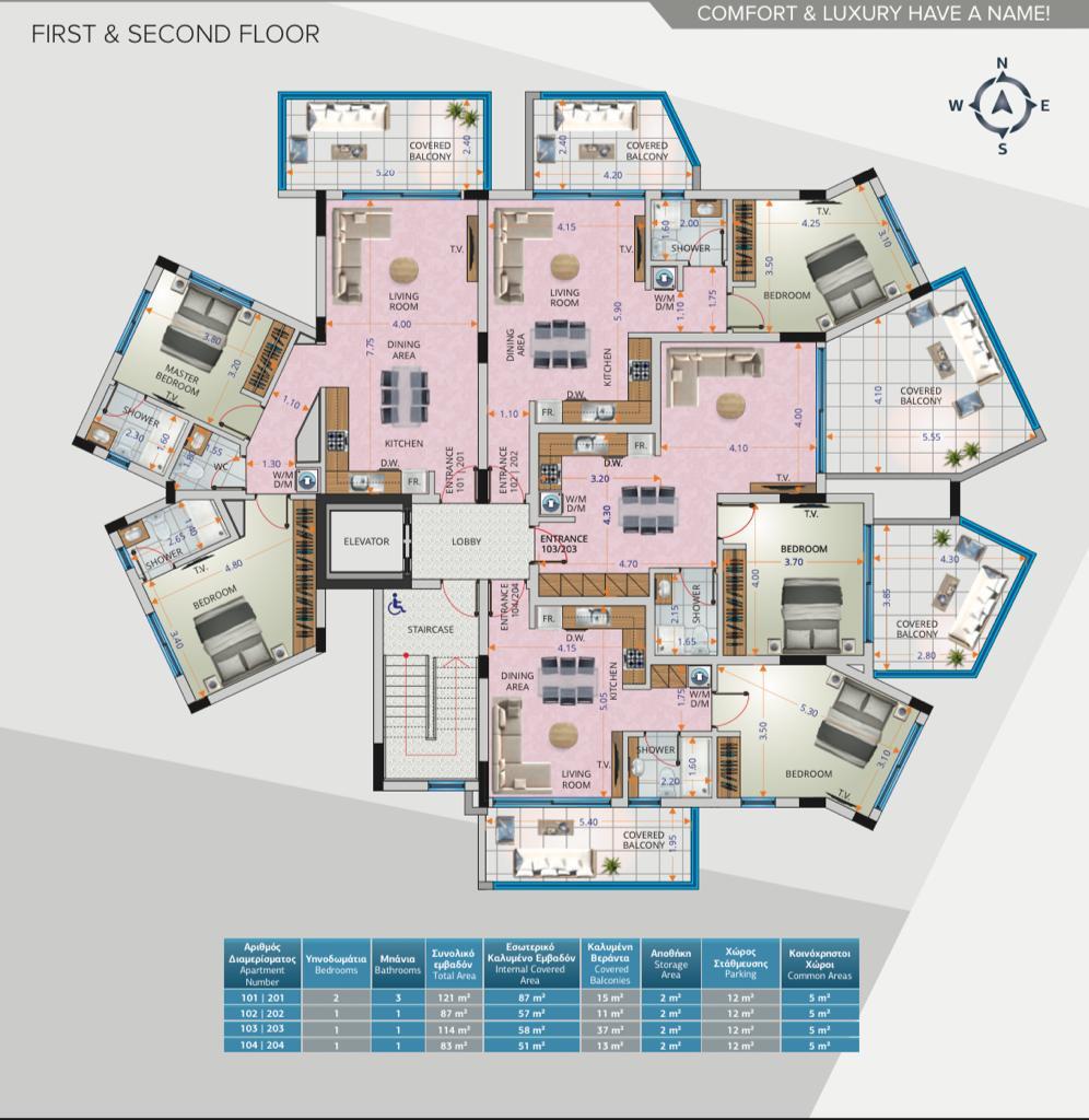 2 bedrooms Apartment in Larnaca, Larnaka, Cyprus No. 23302