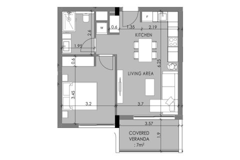 Apartamento plano de planta «Black A 1B», 1 dormitorio en el QUARTER FIVE