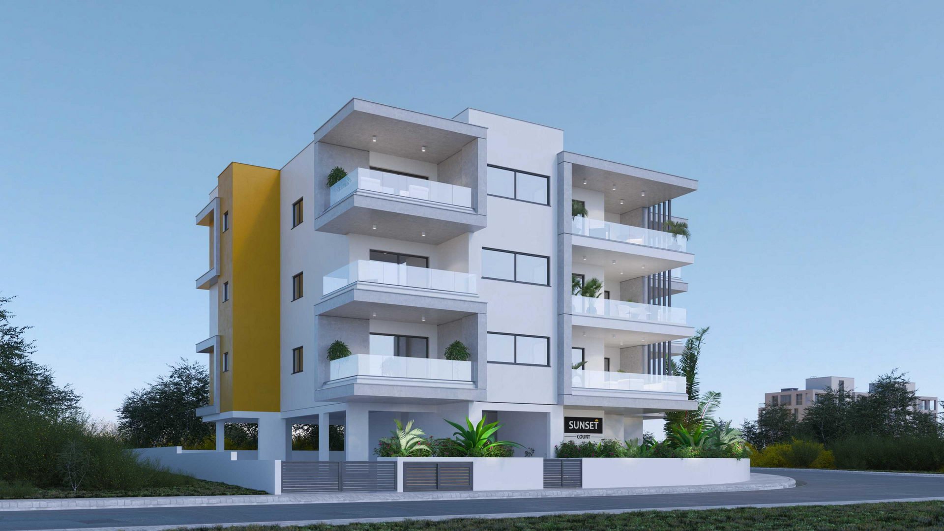 Sunset Court in Omonoia, Limassol, Cyprus No. 8990