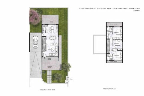Villa plan d'étage «TYPE A», 3 chambres dans PELAGOS BEACHFRONT RESIDENCES