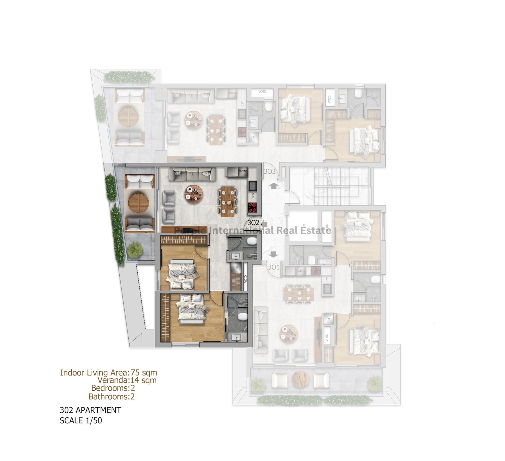 2 bedrooms Apartment in Larnaca, Larnaka, Cyprus No. 52888