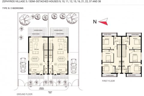 Maisonette floor plan «3BR-2», 3 bedrooms in Zephyros Village 3