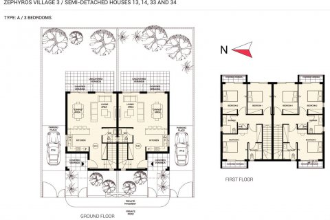 Maisonette floor plan «3BR-4», 3 bedrooms in Zephyros Village 3