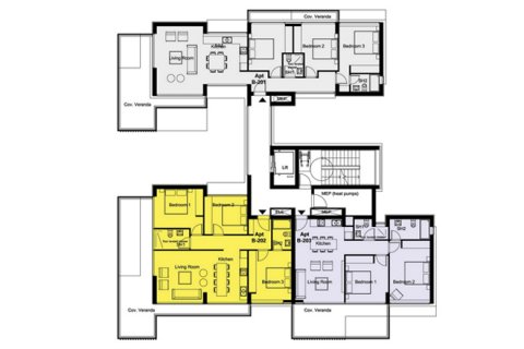 Apartamento plano de planta «3BR-1», 3 dormitorios en el Galaxy Residences