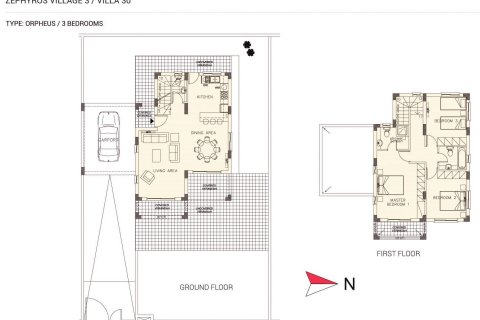 Villa floor plan «3BR-13», 3 bedrooms in Zephyros Village 3