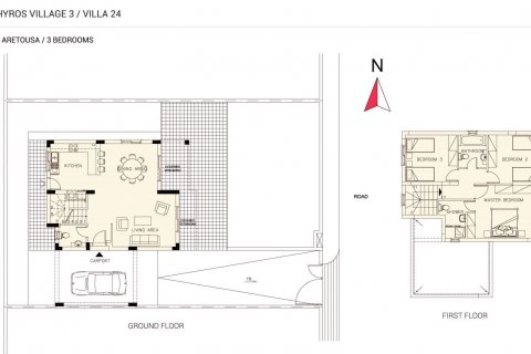 Villa floor plan «3BR-9», 3 bedrooms in Zephyros Village 3
