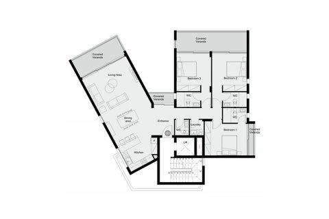 Apartment floor plan «3BR-3», 3 bedrooms in Amaranthos Court