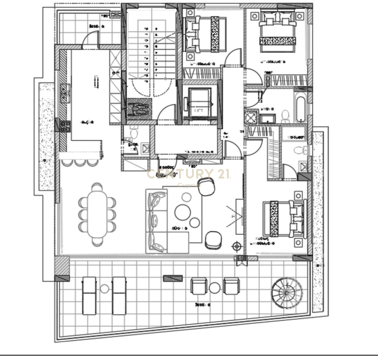 3 chambres Penthouse à Agios Nektarios, Limassol, Chypre No. 58549