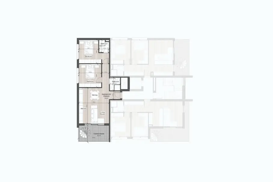 Квартира с 2 спальнями в Лимассол, Лимасол, Кипр № 35349