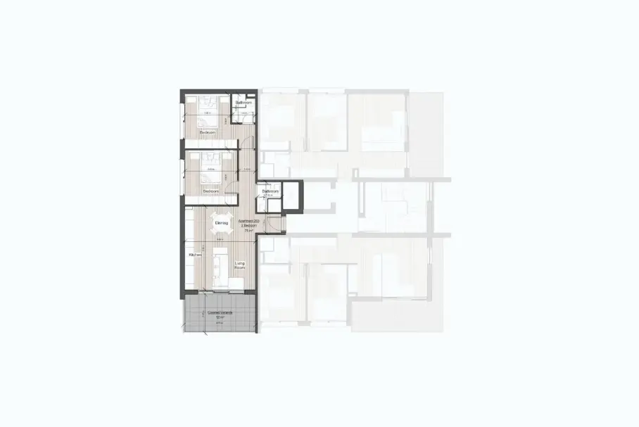 Квартира с 2 спальнями в Лимассол, Лимасол, Кипр № 35349