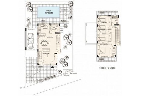 Villa floor plan «3BR-1», 3 bedrooms in Jasmine Gardens