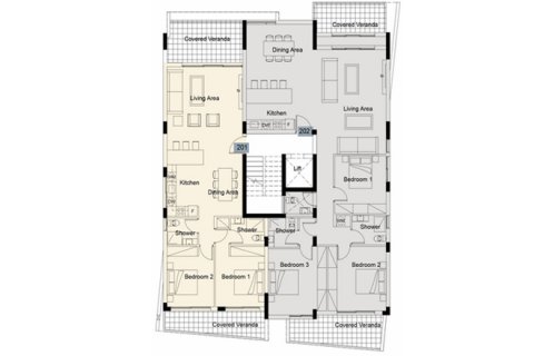 Apartment floor plan «2BR-2», 2 bedrooms in Breeze Residences