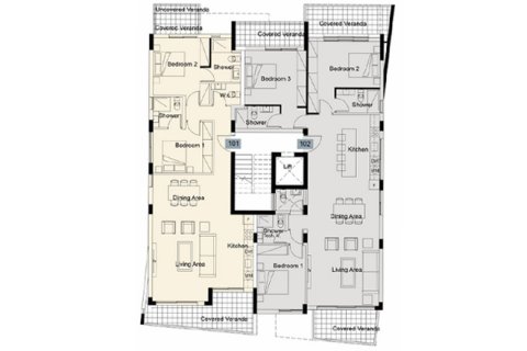 Apartment floor plan «2BR-1», 2 bedrooms in Breeze Residences