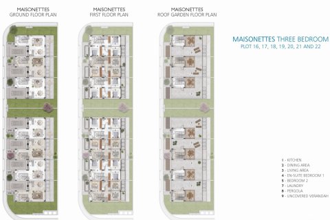 Maisonette floor plan «3BR-1», 3 bedrooms in Plage Residences 3