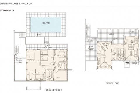 Villa floor plan «3BR-16», 3 bedrooms in Agnades Village