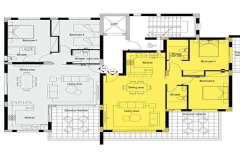 Apartment floor plan «2BR-2», 2 bedrooms in Aster Gardens