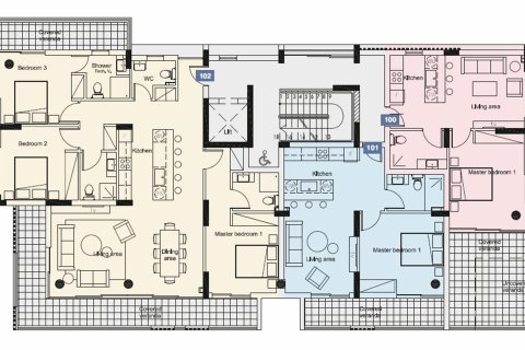 Apartment floor plan «3BR-1», 3 bedrooms in Onero Residences