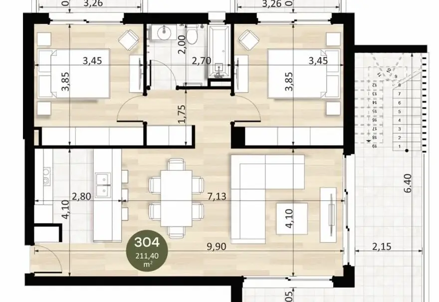 2 bedrooms Penthouse in Mouttagiaka, Limassol, Cyprus No. 39303